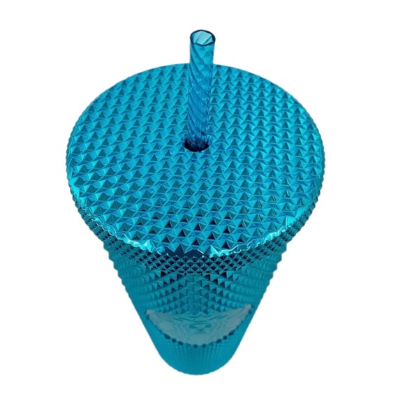 New Starbucks Blue Metallic Chrome Studded Tumbler 2023 - Picture 2 of 3